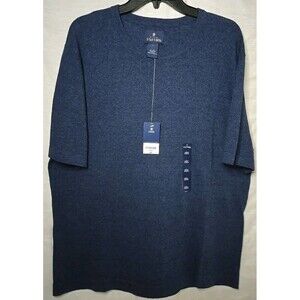 Stafford Short Sleeve Shirt, Men's Sz Large, Navy Heather Blue NWT
